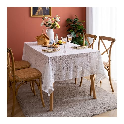 Nappe dentelle floral blanc 150x220 cm KnSam coton rectangulaire - 2