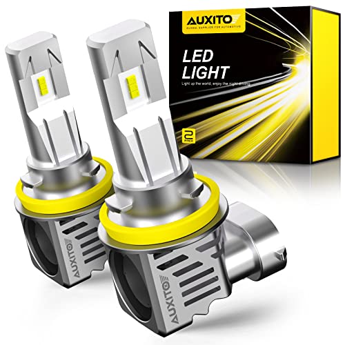 AUXITO H11/H8/H9 LED Headlight Bulbs, 13000 Lumens 350% High Brightness, 6500K Cool White, Direct Installation Plug and Play, Pack of 2