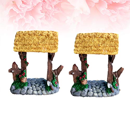 HEALLILY Modelo de Resina Mini Portão de Jardim Móveis Em Miniatura para O Jardim de Fadas Ornamento