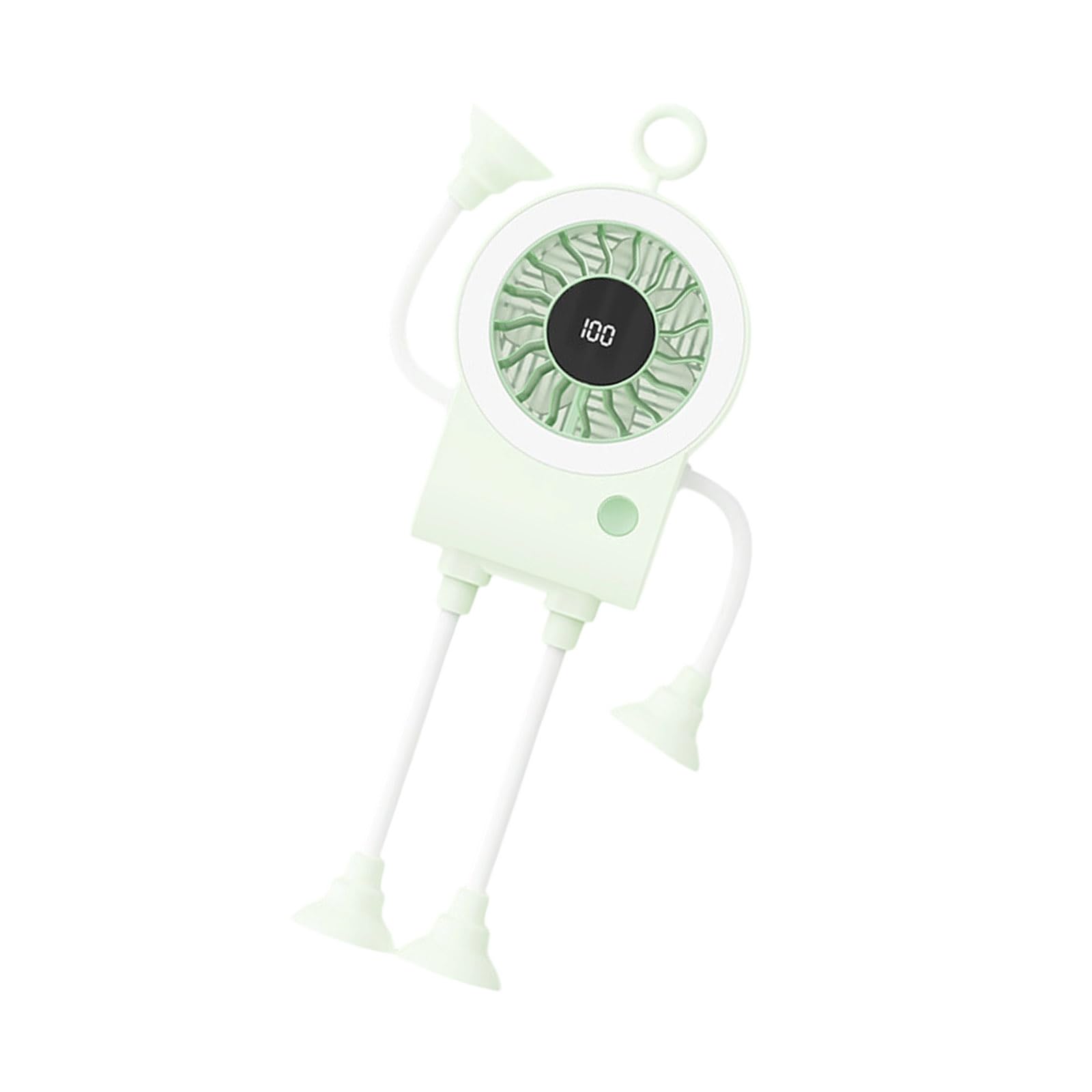 NMFLAB Flexible Bendable Desk Fan Strong Air 5 Speed Settings Rechargeable Suction Cup Legs Bedroom Use Desk Fan with Suction Cup