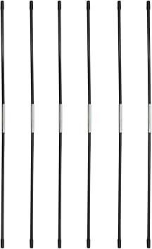 DOKEHOM [6 Pack] 26.5-Inches Fiberglass Rods for 150L Laundry Hamper Black