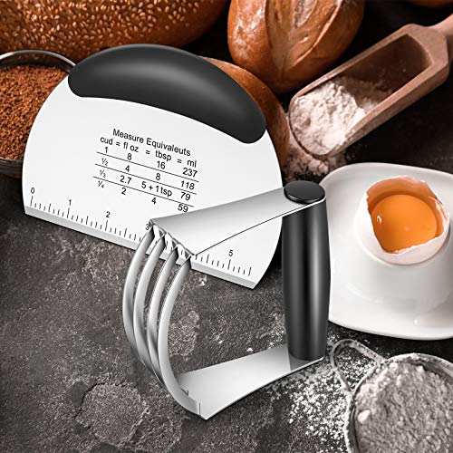 Pastry Cutter, Dough Scraper, Silicone Baking Mats - Stainless Steel Dough Cutters Pastry Blender Set in Gift Package (3 Pcs/Set), Professional Baking Dough Tools & Pastry Utensils for Home Kitchen