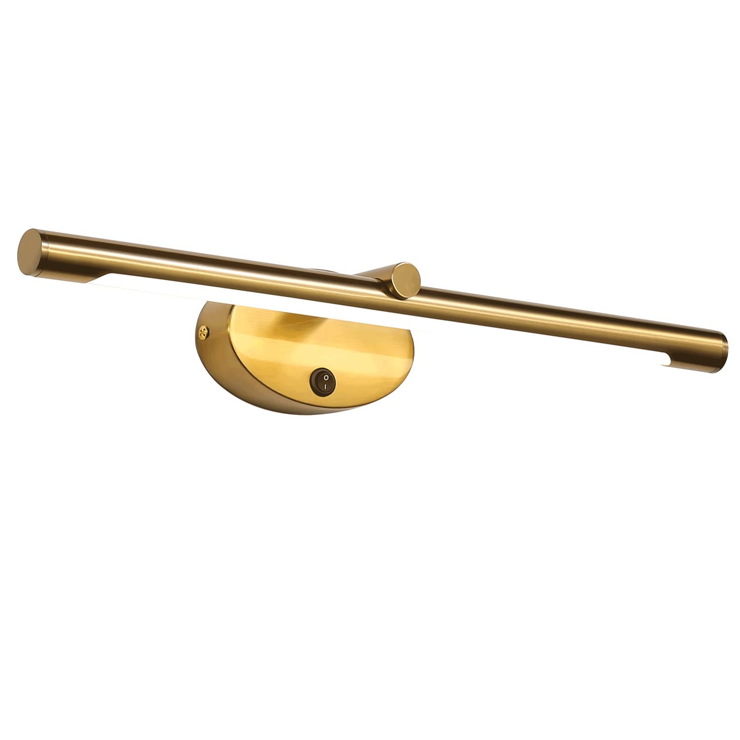 46CM Modern Spiegelleuchte Bad mit Schalter 8W - LED Wandlampe Waschtisch Wandleuchte Spiegelleuchten Badezimmer Spiegel Nachttisch Leselampen Bilderleuchte Lampe über Spiegel，Warmweiß Gold
