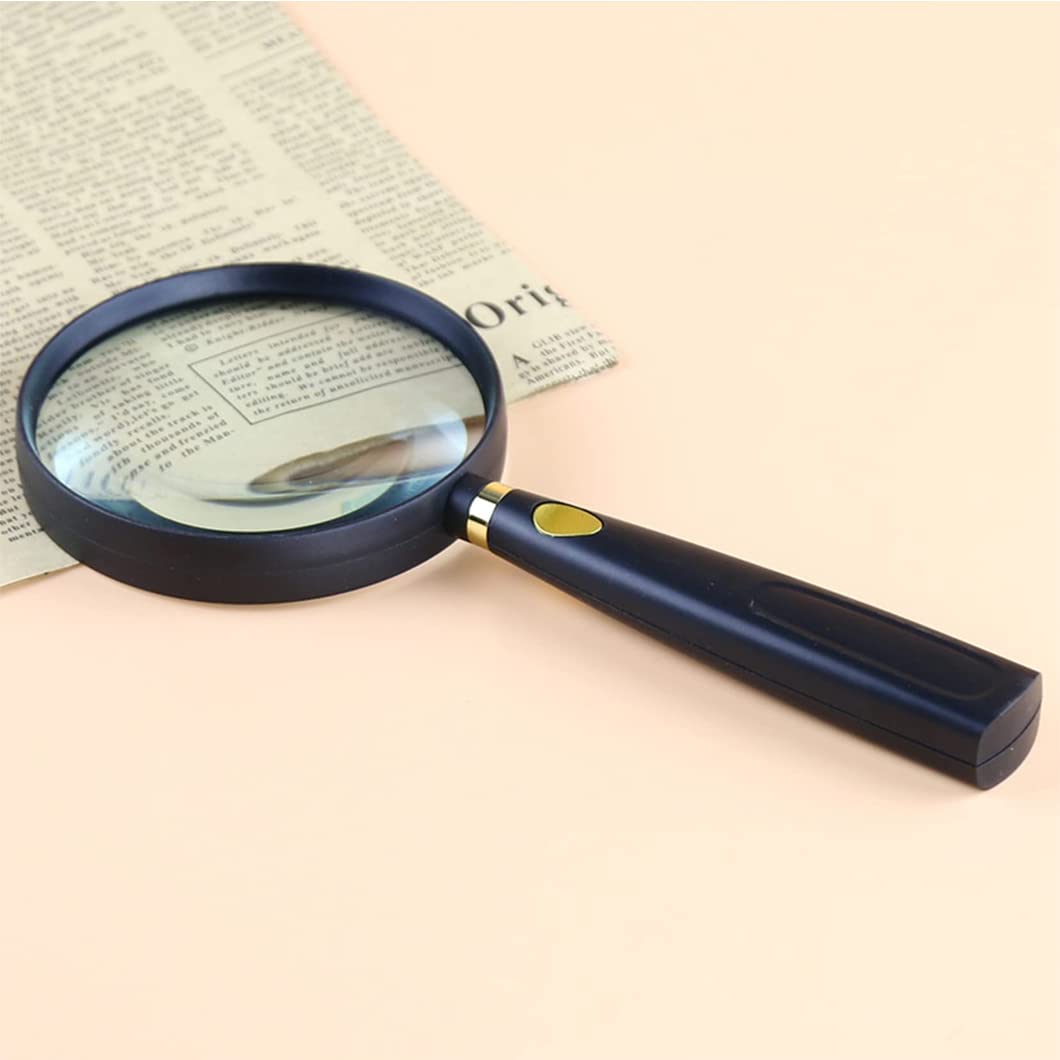 CanEve Lupa de 20X 90 mm Lupa de Mano Marco Engrosado Inastillable Personas Mayores Niños Lectura Lupa con ABS Mango Suave Antideslizante for Lectura, Pasatiempos, Regalos for Negro Lupa
