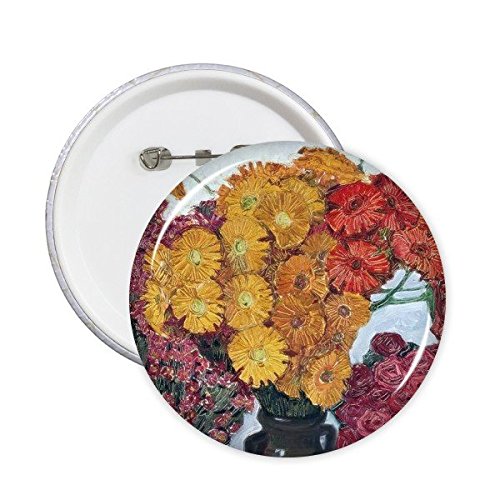 Peinture à l'huile ronde badge lot de 5 broches florales idée cadeau pour anniversaire