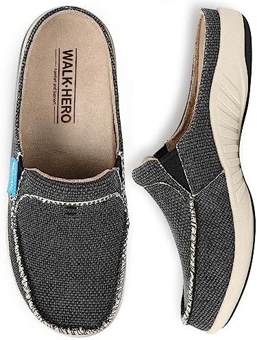 Plantar Fasciitis Slippers Women - Orthotic Slippers for Women with Arch Support, Mule Shoes Orthopedic Slipper Women, Clog Slippers for Women Scuff Slipper with Anti-Skid Sole, Black, 5