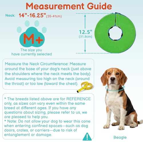 Image of Dog Cone, No-Inflation Sponge Donut Collar for Dogs After Surgery