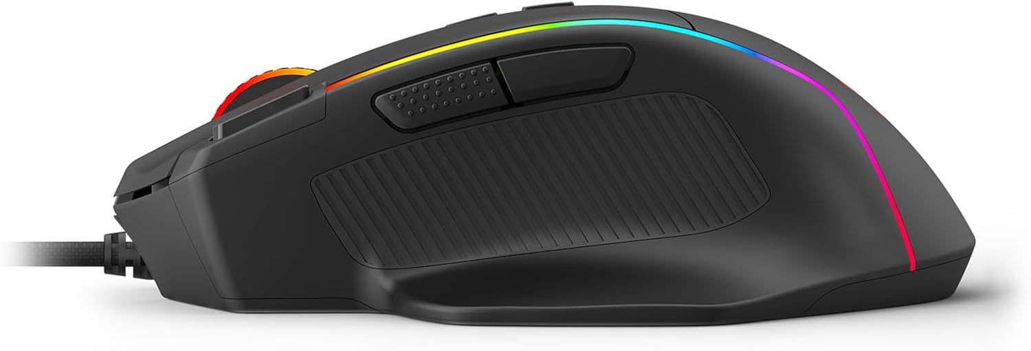 Redragon Gaming Mouse, Wired Gaming Mouse 26,000 DPI Opitacl Sensor, Ergonomic Mouse with Fire Button, Macro Editing Programmable RGB Mouse for Laptap/PC/Mac