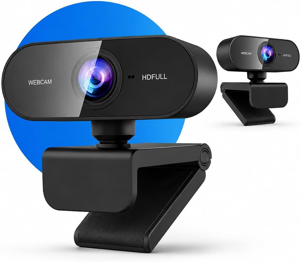 Webcam Full HD 1080p com Microfone Integrado | Foco Automático Inteligente | USB Plug & Play | Câmera para PC e Notebook | Ideal para Home Office, Aulas Online, Streaming e Videoconferência Premium