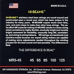 DR String MR5-45 Hi-Beam Jeu de cordes pour guitare basse - Les Beatles, Paul McCartney, John Lennon, RIngo Starr, George Harrison DR String MR5-45 Hi-Beam Jeu de cordes pour guitare basse – Image 3