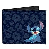 Buckle-Down Men's Standard Canvas Bifold Wallet-Lilo & Stitch, 4.0' x 3.5'