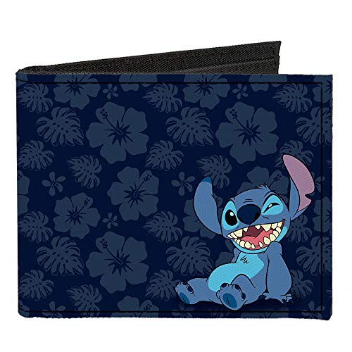 Buckle-Down Men's Standard Canvas Bifold Wallet-Lilo & Stitch, 4.0