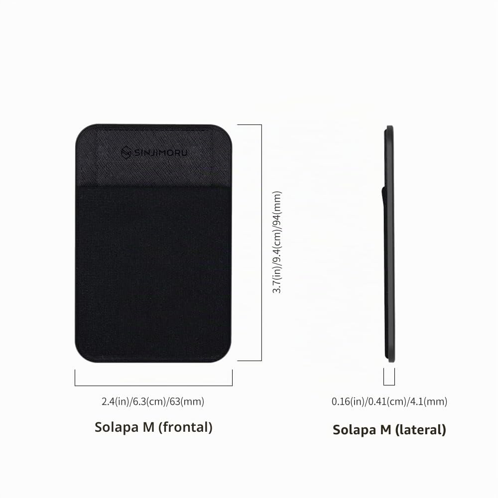 Sinjimoru Funda de privacidad magnética para Tarjetas, Cartera magnética para teléfono Que se adhiere como Soporte para Tarjetas de crédito para Apple MagSafe Compatible con iPhone 15, 14, 13, 12.