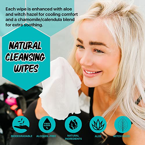 Image of The Klean Freak Body Wipes - 12 count Individually Wrapped | Showerless Body Wipe for Women & Men | Sustainable Bodywipes for Gym, Travel, Camping | Peppermint