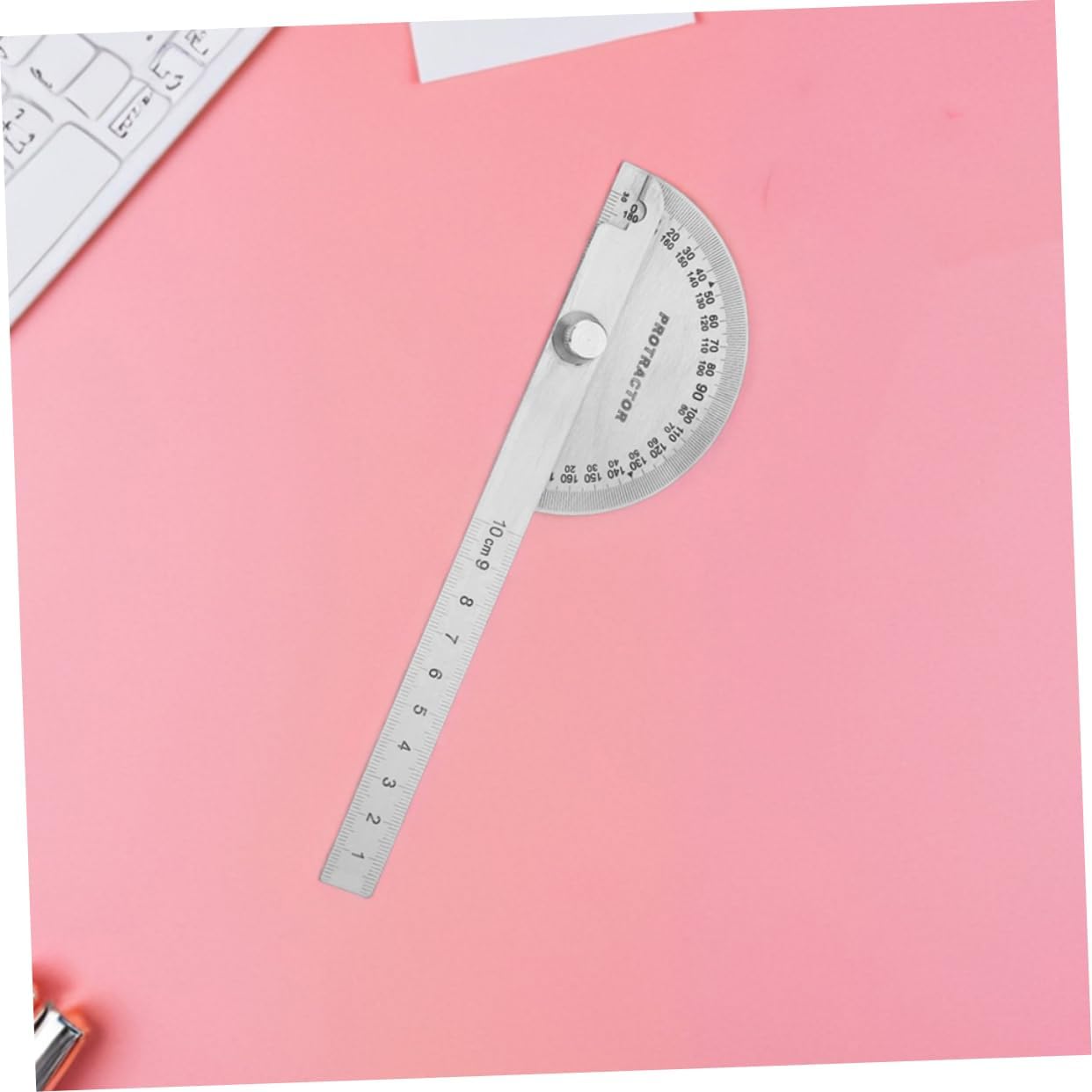 jojofuny Stainless Steel Angle Ruler 180-Degree Protractor Precision Measuring Tool for Woodworking DIY Projects and Engineering Sturdy Multi-Angle Ruler Easy-to-Read Scale