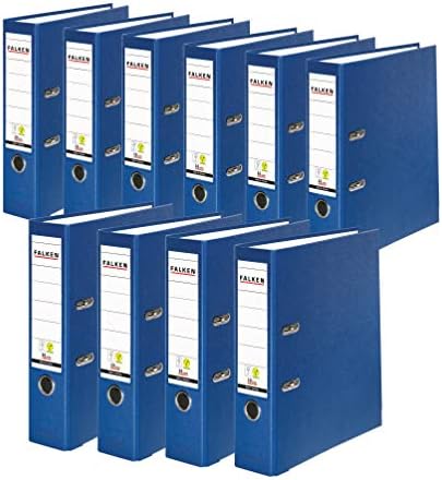 Falken 10x PP-Color segregator biurowy z tworzywa sztucznego A4 szeroki 8 cm biały. Wyprodukowano w Niemczech. Segregator Wegański Vegan Segregator szczelinowy Segregator z mechanizmem