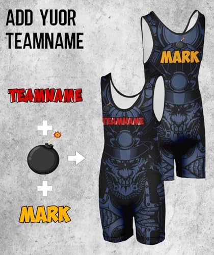 DEHAHA Custom Wrestling Uniforms Singlet Youth Dragon Sublimated Tank Top for Training, Red