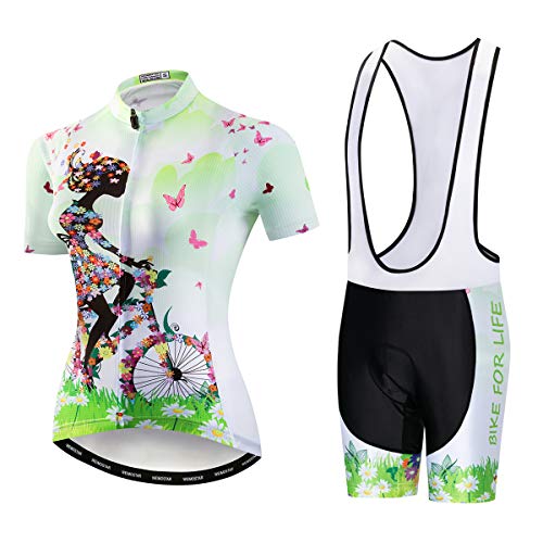 Image of Cycling Jerseys Women Bike Shirts Short Sleeve Bicycle Clothes Breathable Stretch Labric Bicycle Uniforms