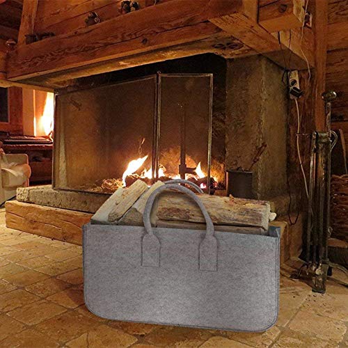 N-Ing 18X11X10 Inch Firewood Carrier Log Tote Bag Fireplace Log Carrier Holders Woodpile Rack Fire Wood Carrying,Outdoor Camping Storage Basket Portable,4-6 Days To Reach You! (Grey) #TOP1