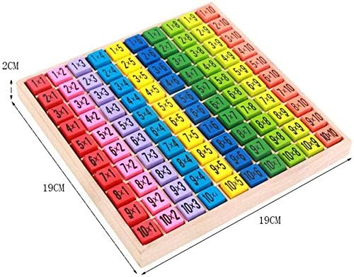 NNY Wooden Toys Hundred Board Montessori Math 10x10 Times Table Tray with Answers Multiplication Board Educational Game for Kids (Multiplication Board)