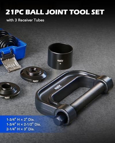 Orion Motor Tech Ball Joint Press Kit, 21-Piece Master Ball Joint Removal Tool with C-Frame, Heavy-Duty Brake Anchor Pin U Joint Ball Joint Press Tool for 2WD and 4WD Cars - Thumbnail 2