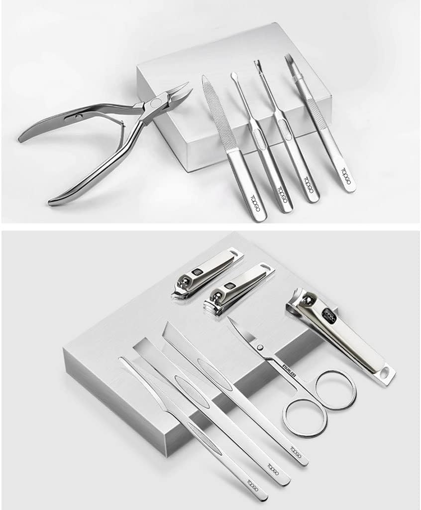 Set di 12 tagliaunghie, Set per Pedicure e Cura Personale, Set di Bellezza, Kit per Manicure e Pedicure Leggero e Adatto ai Viaggi