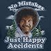 Bob Ross Graphic T-Shirt for Men and Women - No Mistakes, Just Happy Accidents - Short Sleeve (Large, Blue)