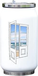 Door to The Beach Thermos de Bouteille de Boisson Thermique sous Vide Blanc