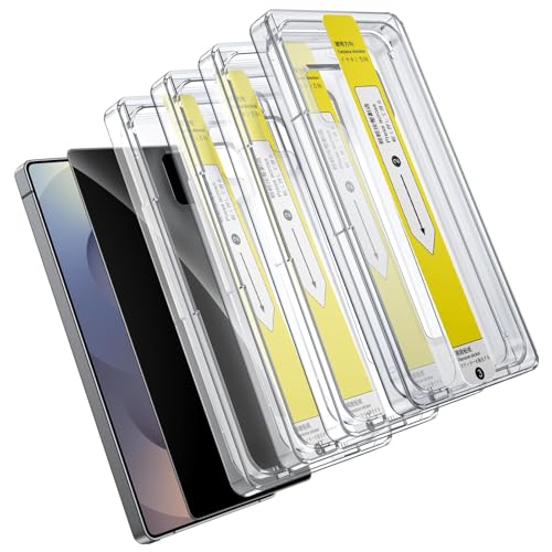 Didisky 4-Pack for Samsung Galaxy S25 Ultra Privacy Screen Protector Tempered Glass, [Fingerprint Unlock Support], [4 Fast Alignment Tools], Effortless Auto Installation, 25° Anti-Spy, 9H Hardness
