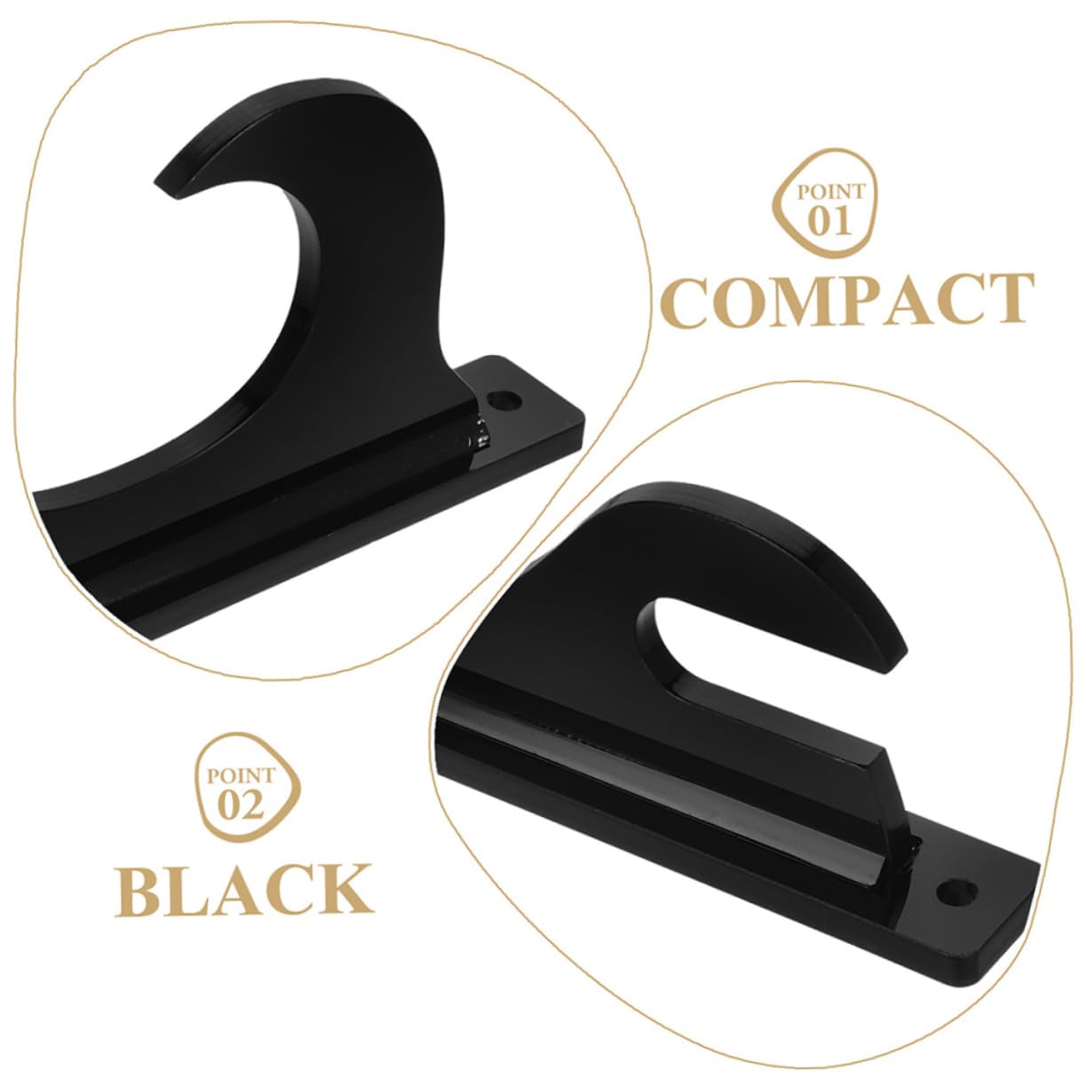 POPETPOP Soporte de Espada de Pared 3 Pares Acrílico Negro para Hogar | Ajuste para Espada y Sable de Artes Marciales, Montaje Sencillo, Diseño Minimalista Moderno