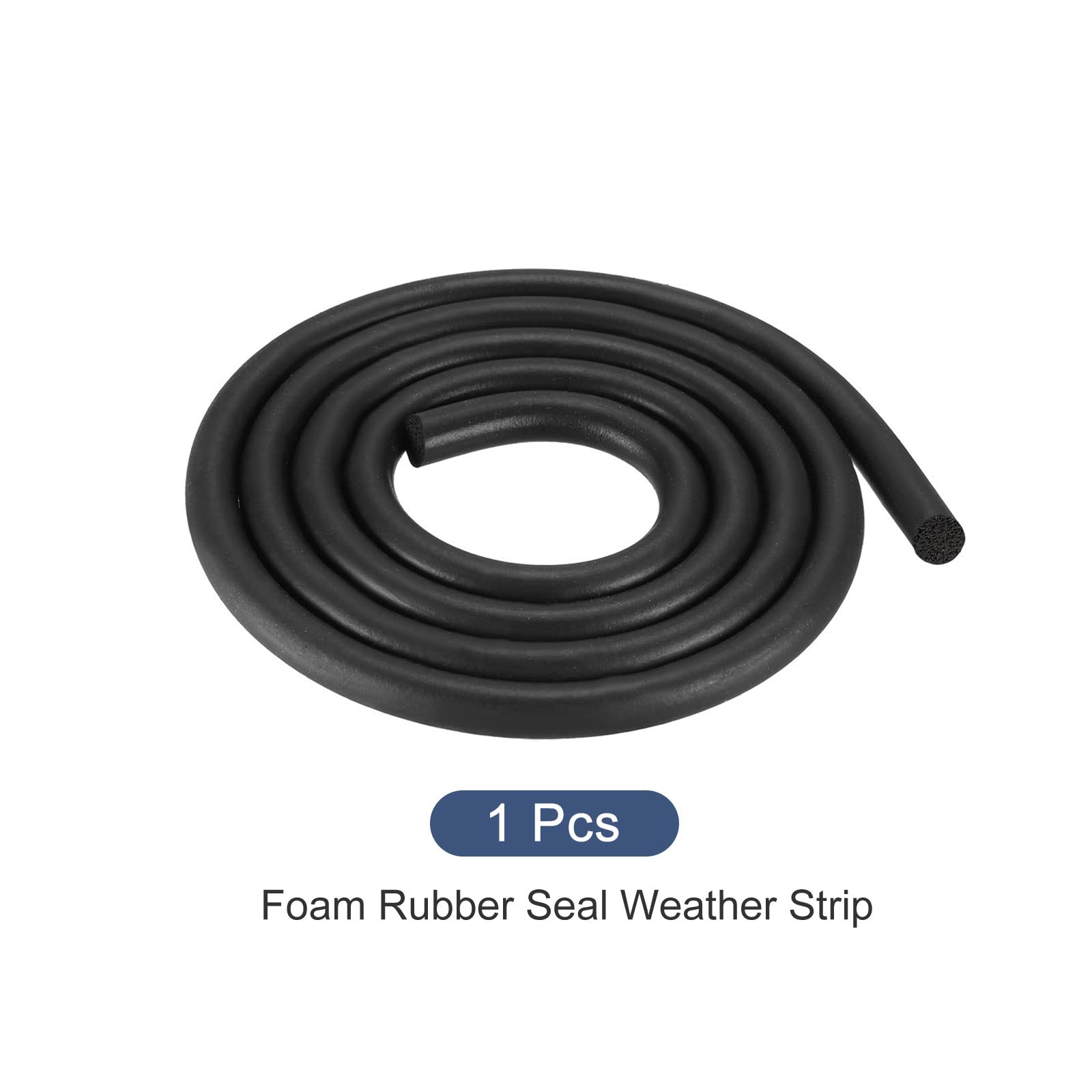 METALLIXITY Mousse Caoutchouc Intempéries Joint Bande (3mm Diamètre X 8m Longueue) 1pcs, EPDM Caoutchouc Ronde Joint Bande - Pour Maison Réparation, Porte, Noir