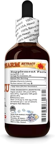 Miniatura 2 de Hawaii Pharm Extracto de Kudzu, tintura para el bienestar del hígado, promueve la función cardíaca, apoya el equilibrio cardiovascular, protege