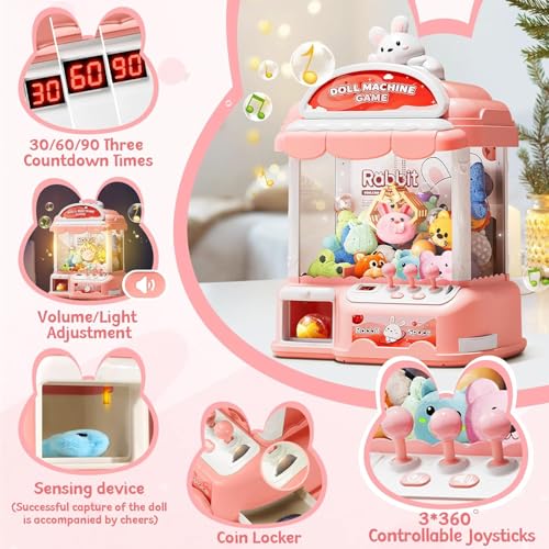 Image of Claw Machine for Kids, 30 Toys & 24 Game Coins & 20 Surprise Eggs | Musical Electronic Arcade Game Console Kids Claw Machine with Adjustable Sound, Christmas and Birthday Gift