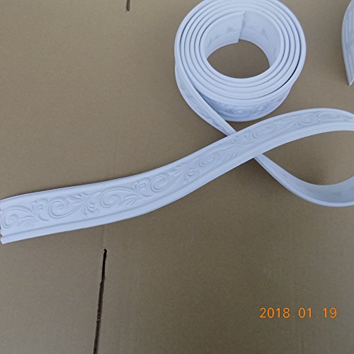 Zhangbl Home Decorate Modelling Crown Mouldings Trim Flexible Molding Ceiling Border Line Interior Decoration Wall Picture Edge Waist Door CasingCorners 2.36" x 0.24" x 115" - Thumbnail 4