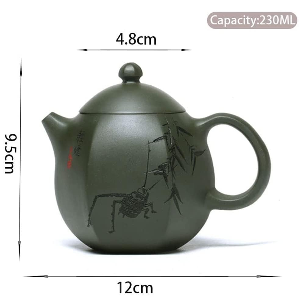 Set da tè Portatile da Viaggio, bollitore Tradizionale da 250 ml, teiera Viola Classica, teiera in Minerale Grezzo, Fango Verde, Uovo di Drago