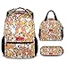KAXVZER Corgi Girls Backpack with Lunch Box Set, 3 in 1 School Backpacks Matching Combo, Cute Yellow Bookbag and Pencil Case Bundle