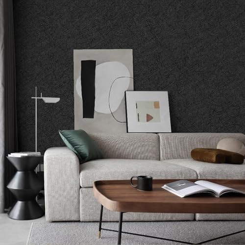 Image of VKR Wallpaper Peel and Stick for Cabinets & Countertops | Self Adhesive Waterproof Contact Paper Roll for Kitchen, Bathroom, Wall & Furniture Covering - Dark Grey (45 x 300 cm)