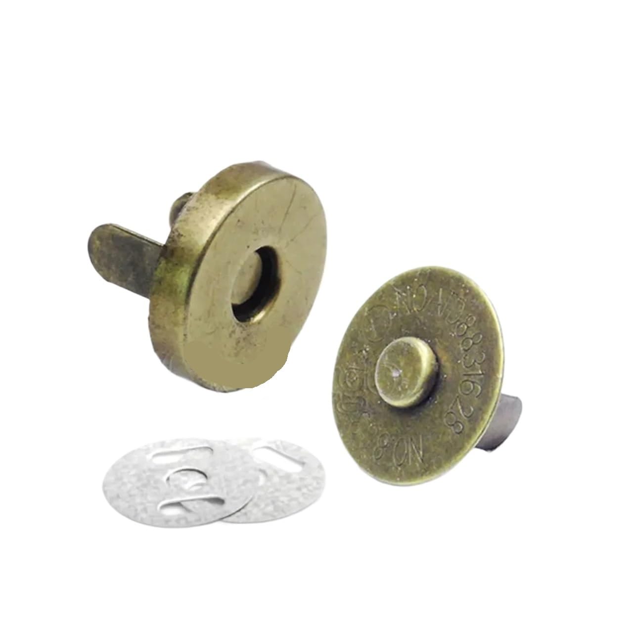 Magnetic Press Studs 50sets Sewing Magnet Button Magnetic Snaps Clasp Fasteners Closures for Handbag Bags DIY Craft(18mm Antique Brass)