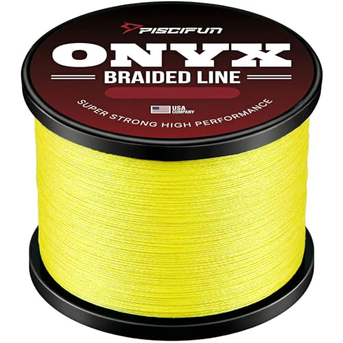 Image of Piscifun Onyx Braided Fishing Line, Superline Abrasion Resistant Braided Lines, Zero Stretch Super Strong, Low Memory, Fast Water Cutting PE Fishing Lines, 6lb-150lb