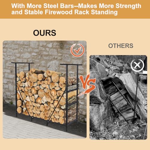 40% Off Vailge 4FT Firewood Rack with Waterproof Carrier Bag - Image 6
