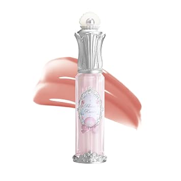 Flower Knows Shells Jewel Nourishing Lip Glaze, Light Peach Pink | Hyaluronic Acid-Infused Formula, Sheer High-Shine Finish, Vegan P01 Champagne Pearl