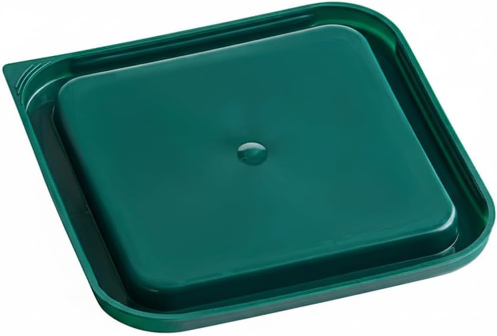 6-Pack Green Square Polypropylene Food Storage Container Lids, 2-4 Qt Capacity, Dishwasher Safe, Stackable, 7 3/8 Inches