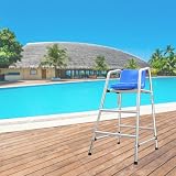 Generico Sedie Alte per bagnini - Sedili Alti 3,9/4,9/5,9 Piedi per Allenatori e arbitri, comode sedie a Bordo Piscina con Gancio e Parasole, sgabelli da Bar Resistenti per parchi Acquatici, Supporta