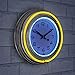 Neon Wall Clock- 14 Round, Double Light Ring, Dual Power, Analog Quartz Timepiece- Retro Décor for Bar, Garage & Game Room by Lavish Home (Yellow)
