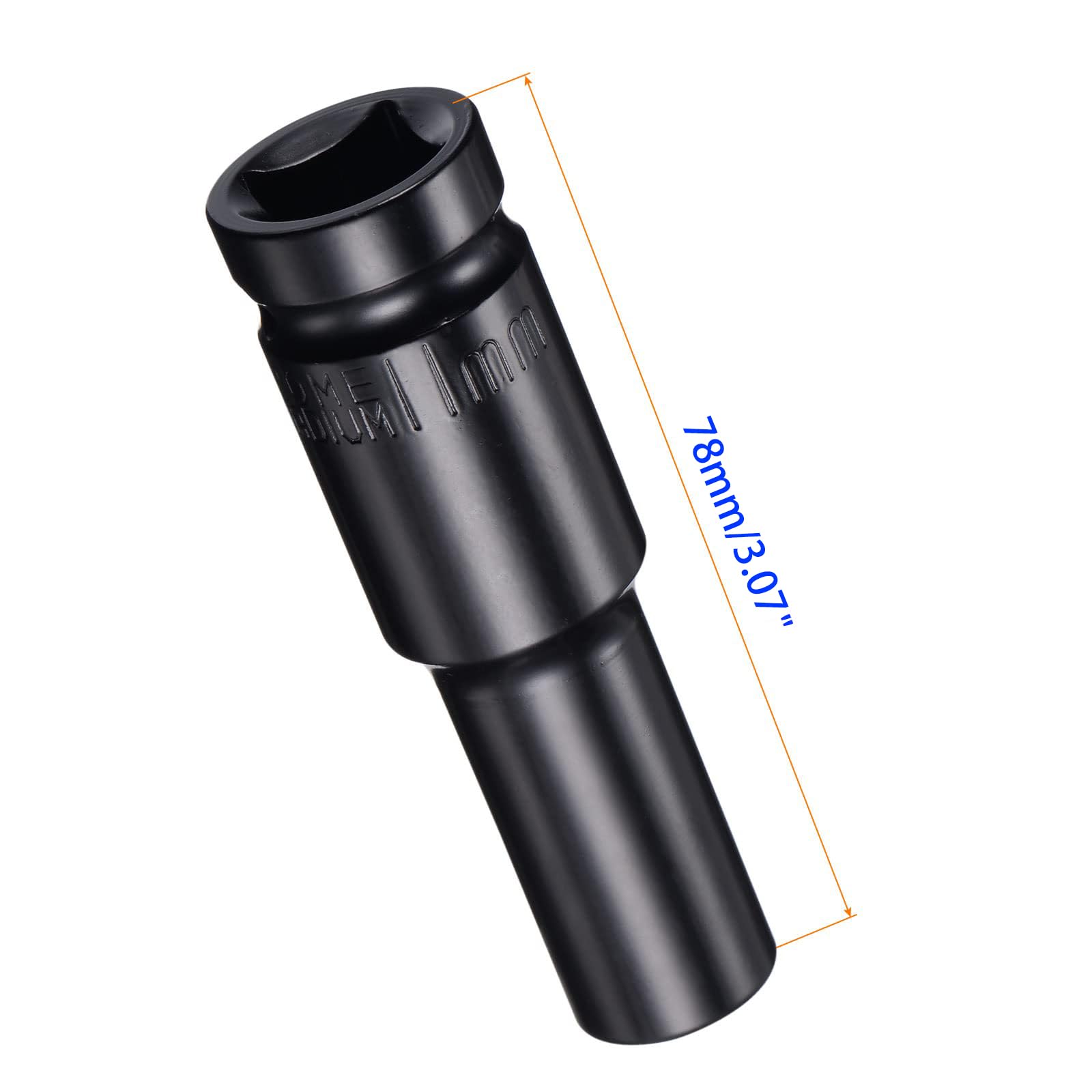 MACHSWON 2Pcs 1/2 Inch Drive - 11mm Deep Impact Socket with 6 Point Design, Heat-Treated Cr-V Steel 78mm Length, Metric Sizes - Image 2