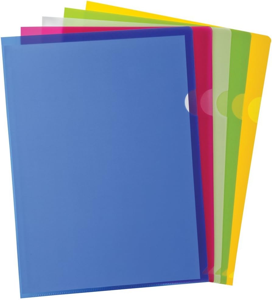 Poly Project Pocket, Letter Size, Assorted Colors, 10/Pack (53296) : Project Folders : Office Products