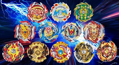 Gytobytle 12er Bey Kampfkreisel mit Kasten Metal Fusion Blade Kreisel Set, mit Ton- und Lichtgriff Funke Launcher