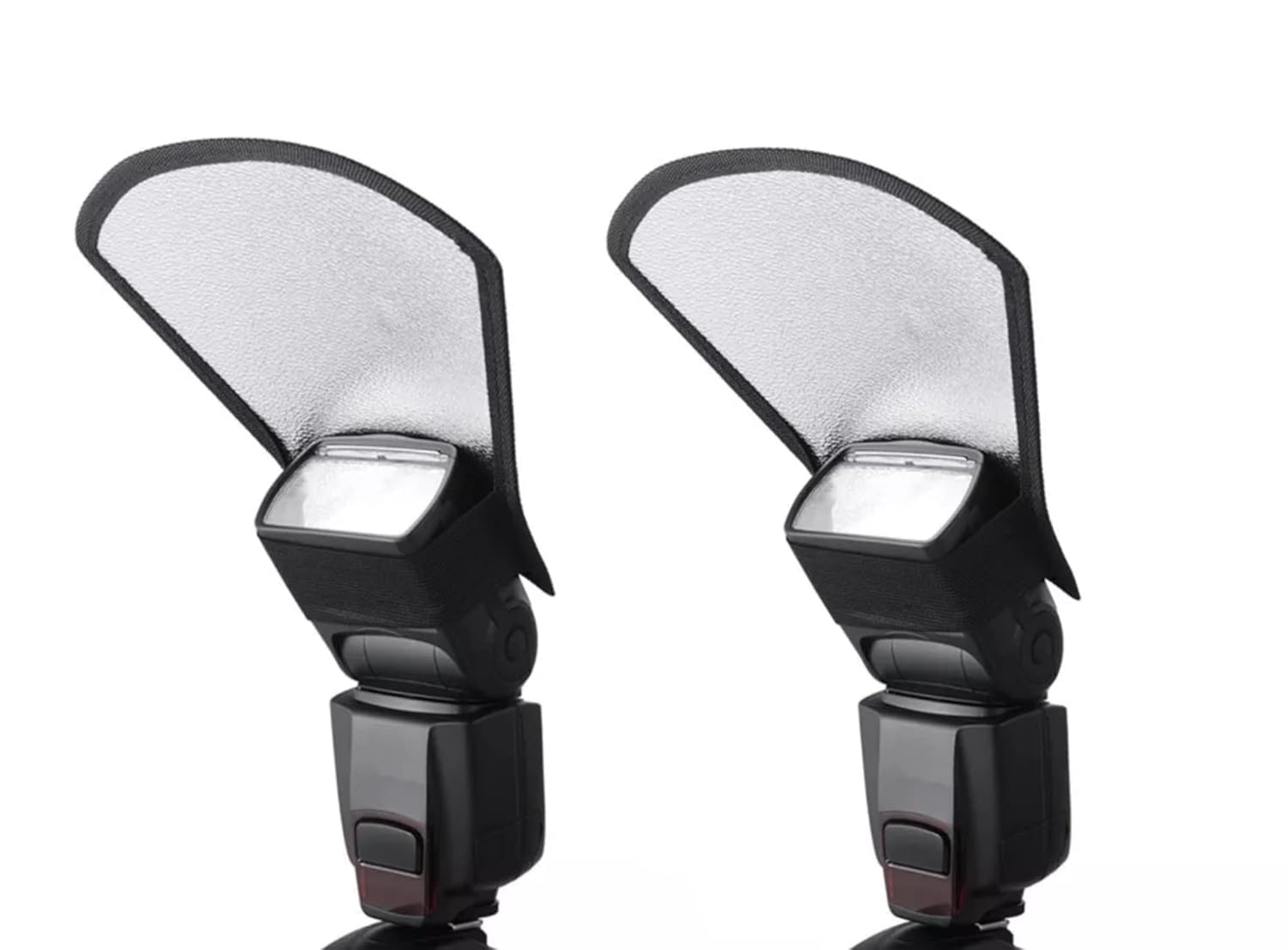 Silver White Flash Bouncer Diffuser Reflector for Speedlight, Bend Bounce Flash Universal Mount for Cameras (Pack_2)-picture-20