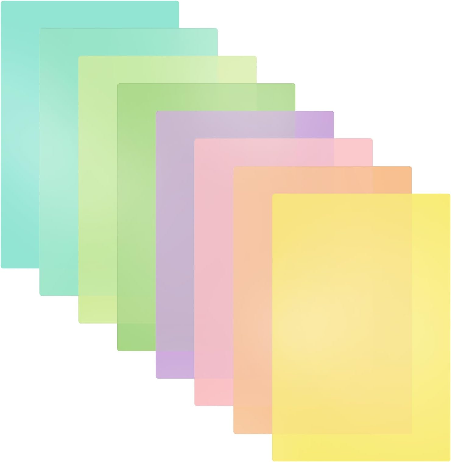 A4 Colour Overlays for Dyslexia, 8pcs Dyslexia Reading Overlays Aid, Light Coloured Plastic Guided Reading Overlays for Dyslexia, ADHD,