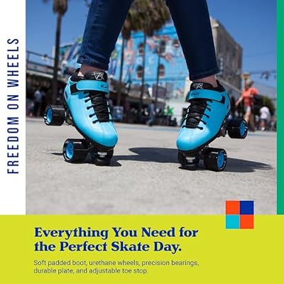 Riedell Dart Roller Skates for Men and Women - Colorful, Ultra-Durable Speed Skate with Precision Fit and Matching Color Wheels, Roller Skates